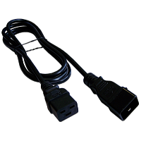 Шнур питания C19-C20, 3х1.5, 220В, 16А, черный, 0.5 метра | код LAN-PP19/20-0.5-BK | LANMASTER