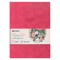 Тетрадь-скетчбук 60 л. обложка кожзам под замшу, сшивка, B5 (179х250мм), 70 г/м2, КОРАЛЛОВЫЙ, BRAUBERG CAPRISE, 403864 | код 403864 | BRAUBERG