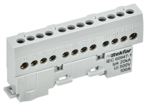 TEKFOR Шина L фаза изолированная на универсальном держателе 6х9-10-Ср IEK | код TF-NN10-10-KL-K03 | IEK