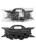 Удлинитель-шнур силовой на рамке, каучук, КГ, IP44, 3 гнезда с/з, 3500 Вт, 10 м Народный | код SQ1307-0233 | TDM НАРОДНЫЙ