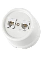 Розетка двойная телефонная RJ11 белая «Болонь» TDM | код SQ1820-0050 | TDM