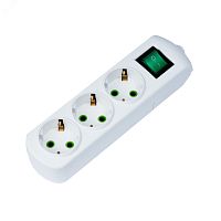 LETITIA Колодка с/з 3 входа с выключателем | код 721-0300-302 | Lezard