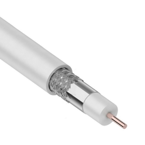 Кабель коаксиальный RG-6U RUICHI, CCS/Al/Al, 48%, 75 Ом, бухта 100 м, белый | код 113044 | Ruichi