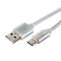 Кабель USB 2.0 Cablexpert CC-U-USBC02S-3M, AM/TypeC, серия Ultra, длина 3м, серебристый, блистер | код CC-U-USBC02S-3M | Cablexpert