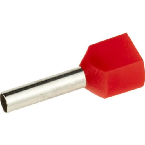 Наконечник-гильза двойная с изолир.фланцем 1 кв.мм красный (НШВИ2) | код IFD2-1.0-8RD | DKC