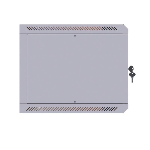 Шкаф настенный 19' 6U 600х450мм стеклянная дверь (без задн. стенки) RAL 7035 | код 05-1063 | SUPRLAN фото 4