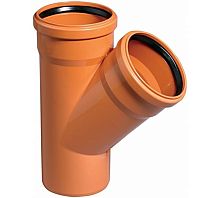 Тройник двухраструбный 45 град. 160 для наружной канализации | код 222300 | Ostendorf