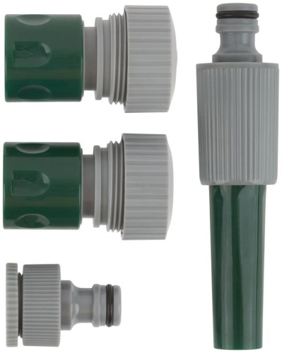 Набор поливочный 4шт 3/4дюйм ( насадка для полива; соединитель; соединитель с автостопом; адаптер внешний ) FIT 77292