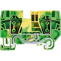 Заземляющая клемма, тип фиксации провода: пружинный, номинальное сечение: 6 мм кв., 41A, 800V, ширина: 8 мм, цвет: желто-зеленый, тип монтажа: DIN 35 | код 56.706.9055.0 | Wieland