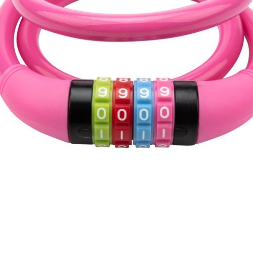 Замок тросовый кодовый взломостойкий для велосипедов и колясок 100 см розовый | код 79-0204 | REXANT фото 2