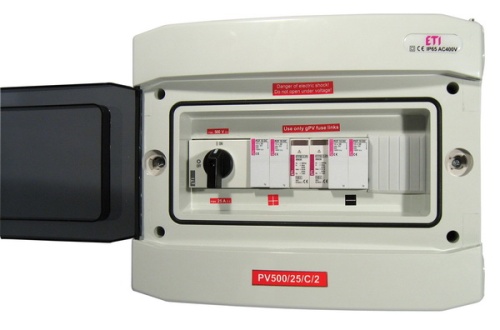 Распределительный щит PV500/25/B/2, пластик | код 001103018 | ETI Распределительный щит PV500/25/B/2, пластик | код 001103018 | ETI