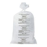 Мешки для мусора медицинские КОМПЛЕКТ 50 шт., класс А (белые), 80 л, 70х80 см, 14 мкм, АКВИКОМП | код 104673 | АКВИКОМП