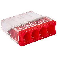 Клемма соединительная 4-контактная (6шт) Elеctrodeel. Диапазон сечений 0,5-2,5 мм2. Номинальный ток/напряжение: 24А/450В. Упаковка: блистер. | код ED 772-204-b6 | Electrodeel