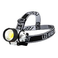 Фонарь налобный поворотный COB, 3хAАА либо 18650, увеличенное время работы, ремень в комплекте | код 75-701 | REXANT