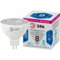Лампа светодиодная STD LED Lense MR16-8W-840-GU5.3 8Вт MR16 софит 4000К нейтр. бел. GU5.3 650лм 170-265В линзованная | Код. Б0054939 | ЭРА