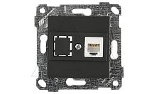 Rita - Розетка 1хRJ-45 кат. 5e UTP, черный мат | код 2200-136-0184 | Mutlusan