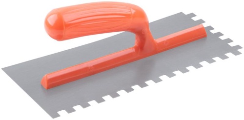 Гладилка стальная с пластиковой ручкой, 280х130 мм зубчатая, зуб 10х10 мм | код 5139 | FIT фото 6