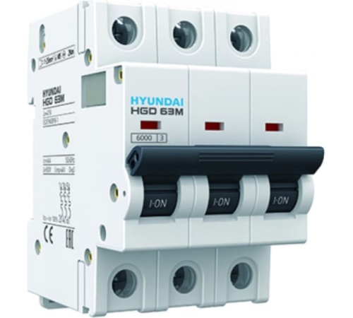 Автоматический выключатель HGD63P 3PMBS0000C 00032 3 полюса, 32А, ток к.з. 10kA, хар-ка B (STANDARD) | код 13.04.000926 | HYUNDAI Автоматический выключатель HGD63P 3PMBS0000C 00032 3 полюса, 32А, ток к.з. 10kA, хар-ка B (STANDARD) | код 13.04.000926 | HYUNDAI