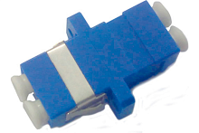 Адаптер оптический проходной LC/UPC-LC/UPC SM duplex пластиковый синий/белые колпачки | код 243944 | Hyperline