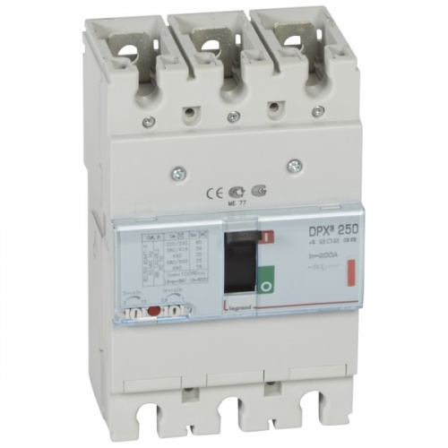 Автоматический выключатель DPX3 250 - термомагнитный расцепитель - 36 кА - 400 В~ - 3П - 200 А | код. 420238 | Legrand 