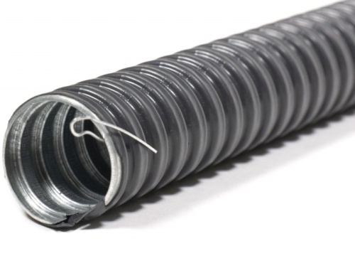 Металлорукав в ПВХ изоляции РЗ-ЦПнг-15 (50 м) с протяжкой ГОФРОМАТИК (ЗЭТАРУС) | код zeta44702 | ГОФРОМАТИК
