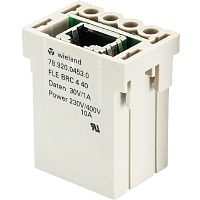 Розеточная контактная вставка REVOS FLEX, RJ45+4 контакта, data 30 V/1 A, силовой контакт 400 V/10 A | код 78.920.0453.0 | Wieland