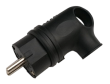 Вилка угловая с заземлением каучук 16А IP44 черная 9220 IN HOME | код 4690612010229 | IN HOME