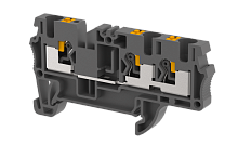 Клемма проходная PUSH-IN 4 мм2, на 3 подключения, черная PQ4-1x2-BLACK | код 3103050005 | Elmex