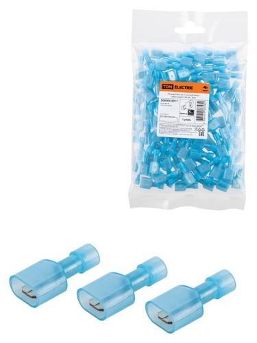 Разъем РпИп 2,5-6 плоский (папа) нейлоновый (100 шт.) TDM | код SQ0504-0011 | TDM Разъем РпИп 2,5-6 плоский (папа) нейлоновый (100 шт.) TDM | код SQ0504-0011 | TDM