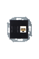 Розетка телефонная RJ - 11, винтовой зажим, черный (20 шт.) , S15, SIMON | код 1591480-032 | SIMON