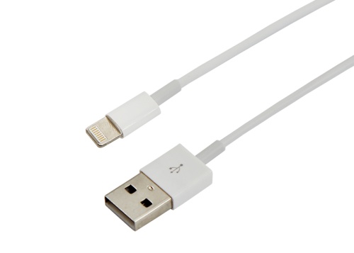 USB-Lightning кабель для iPhone/PVC/white/1m/REXANT/ ОРИГИНАЛ (чип MFI) | код 18-0000 | REXANT
