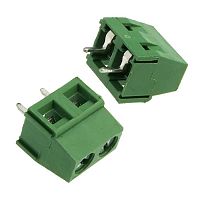 Клеммная колодка винтовая RUICHI XY304V-A-02P на 2 клеммы M2.5, шаг 5 мм, лифт, 12 А, 26-14 AWG | код 59735 | Ruichi