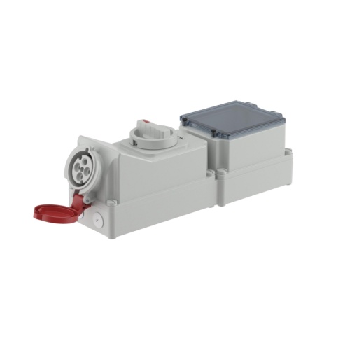 Розетка настенная с механической блокировкой и DIN-рейкой на 6 модулей WSD IP44 32A 3P+E 230В | код DIS5673286 | DKC