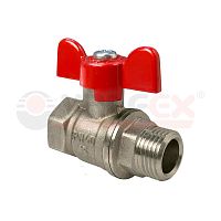 Кран шаровой 11Б27фт1М никелированный 1' ВН ручка бабочка | код VF.218.NB1.100 | VALFEX-T