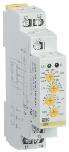 Реле контроля фаз ORF 06 3 фазы 220-460В AC | код ORF-06-220-460VAC | IEK