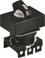 Головка переключателя S16SRS-S3W, квадратная без подсветки белая ?18мм, 3-х позиционный 450 с самовозвратом из 2-х положений, монтажное отверстие ?16мм | код A8026-A5550008721 | РЕЛЕ И АВТОМАТИКА