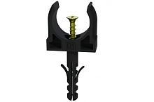 Крепеж-клипса с дюбелем и саморезом черная д25 (100шт/900шт уп/кор) | код PR13.0221 | Промрукав