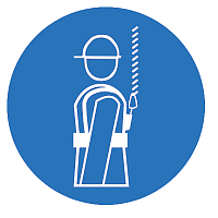 Знак M 09 Работать в предохранительном (страховочном) поясе ф200 мм, пластик ГОСТ Р 12.4.026-2001 EKF | код pn-m-09 | EKF