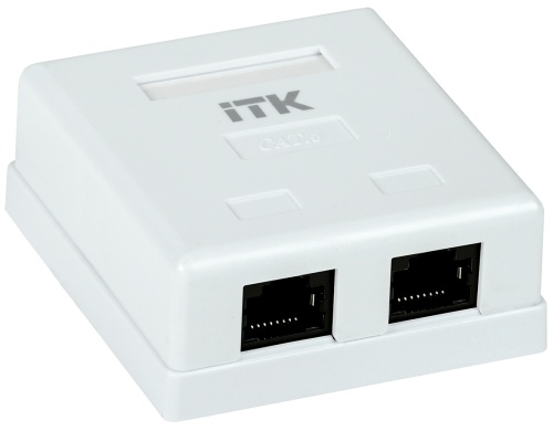 ITK Настенная информационная розетка RJ-45 кат.6 2-порта | код CS2-1C6U-22 | IEK