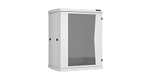 Настенный разборный шкаф TLK 19, 15U, стеклянная дверь, Ш600хВ770хГ450мм, 2 пары монтажных направляющих, серый | код TWC-156045-R-G-GY | TLK