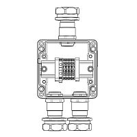 Взрывозащищенная клеммная коробка из полиэстера TBE-P-03-(4xCBC.4-1xTEO.4)-2xKAEPM3MHK-26(A)-1xKAEPM3MHK-26(C)1Ex e IIC Т5 Gb / Ex t | код 1231.031.22.11E | DKC