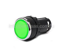 Кнопка моноблочная круглая без фиксации, зеленая (2НО), MB101DY | код MB101DY | EMAS