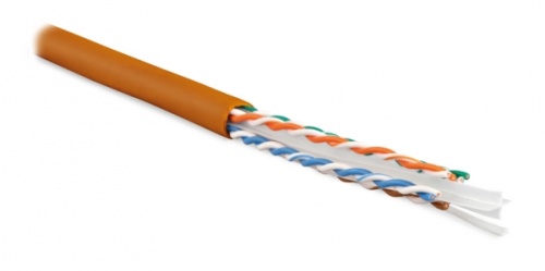 Кабель витая пара U/UTP категория 6 4 пары (23 AWG) одножильный (solid) с разделителем LSZH нг(С)-HF оранжевый, Hyperline UUTP4-C6-S23-IN-LSZH-OR-100 (100 м) | код 273523 | Hyperline Кабель витая пара U/UTP категория 6 4 пары (23 AWG) одножильный (solid) с разделителем LSZH нг(С)-HF оранжевый, Hyperline UUTP4-C6-S23-IN-LSZH-OR-100 (100 м) | код 273523 | Hyperline