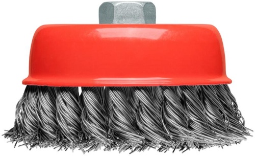 Корщетка-чашка, гайка М14, стальная витая проволока 100 мм, блистер | код 39098 | FIT фото 6