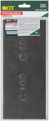 Сетка шлифовальная нейлоновая основа 120х280мм (уп.10шт) Р 100 FIT 38294 фото 3 Сетка шлифовальная нейлоновая основа 120х280мм (уп.10шт) Р 100 FIT 38294 фото 3