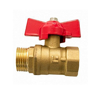 Кран шаровой ВН 1/2' B бабочка 11Б27п1 латунь | код 4776 | КНР