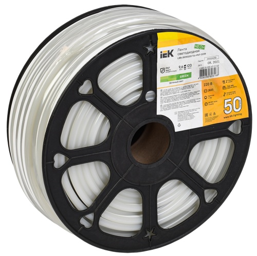 Лента светодиодная "неон" 50м LSR-2835G120-9,6-IP67-220В | код LSR5-5-120-67-0-50 | IEK