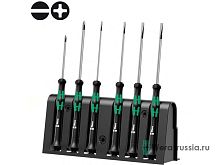 Набор отверток для прецизионных работ + подставка, 6 предметов. 2035/6 B | код WE-118152 | Wera