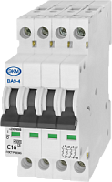 Автоматический выключатель, ультратонкий, серии ВА-9, ВА-9-4 С6 4,5кА, 4P 6 А, тип С, 4.5 кА, автомат шириной 36 мм (1 шт.) МЕАНДР | код 4680019910796 | МЕАНДР