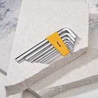 Набор ключей имбусовых HEX KRANZ 2,0-12 мм, CrV, 9 шт., удлиненные | код KR-12-5213 | KRANZ